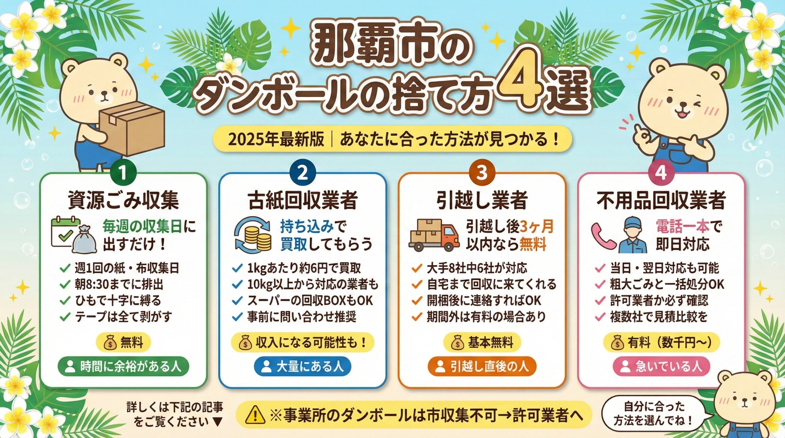 那覇市でダンボールを捨てる方法